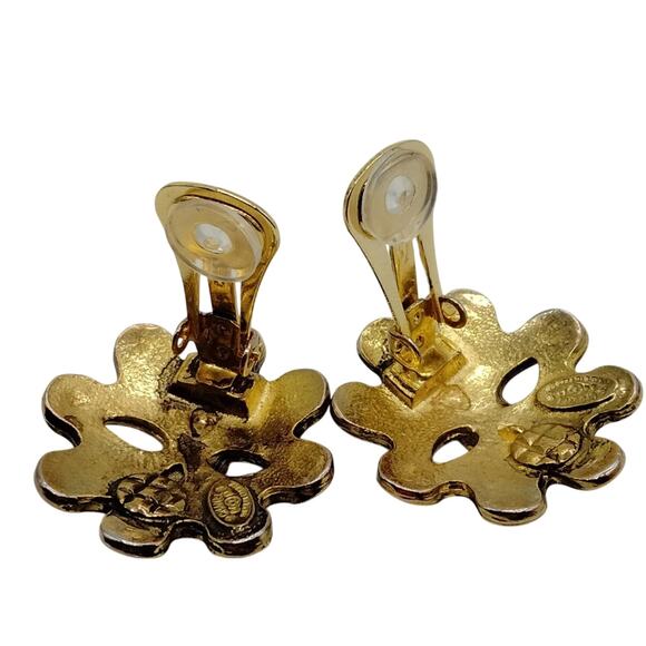 Chanel Gold Plated Clip Earrings - Picture 6 of 8
